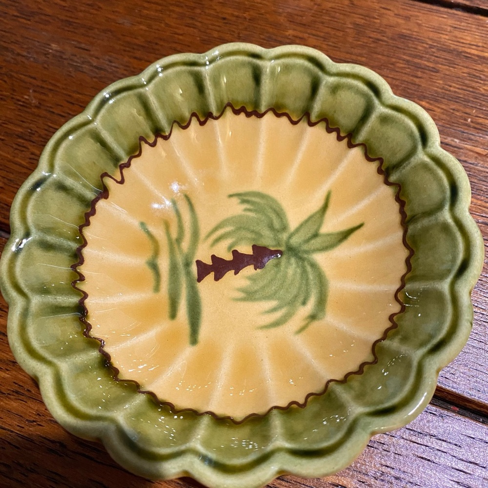 The dessert bowl is from the 1960s 
Faience Provençale du Poët-Laval.Palm TreeEC - Picture 3 of 10